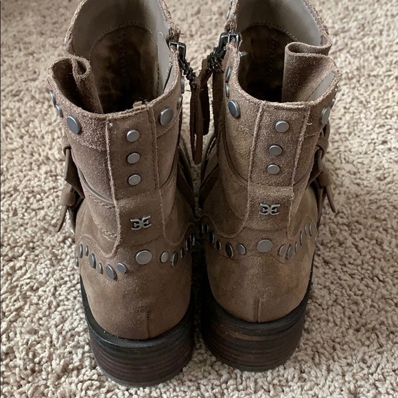 Sam Edelman Taupe Drea Studded Suede Booties 7.5 - Picture 3 of 5